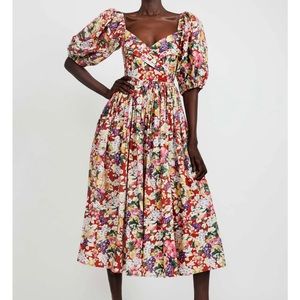 NWT Batsheva X Laura Ashley Fells Dress in Rubens